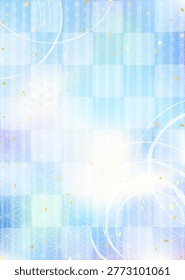 Cool ripples on the water's surface : A background illustration featuring traditional Japanese patterns.