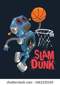 Cool Robot Basketball Player Vector Design