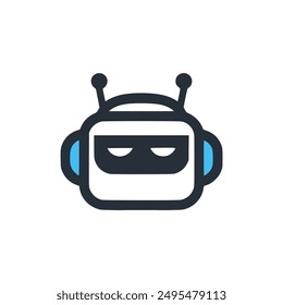 cool robot technology logo vector illustration template design