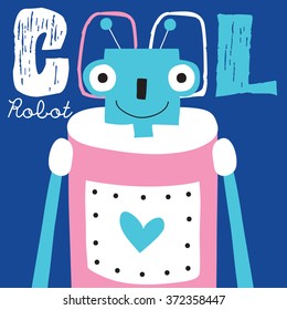 cool robot vector illustration