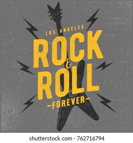 cool rock and roll typography, poster, illustration, vector