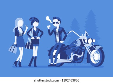 Ilustraciones Imagenes Y Vectores De Stock Sobre Biker Women