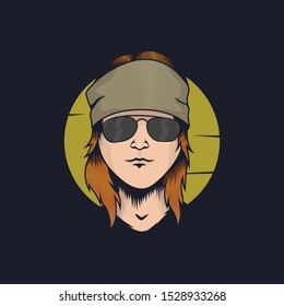 Cool Rockstar Face illustration cartoon