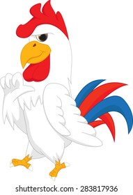 cool rooster cartoon posing