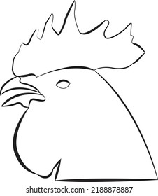 cool rooster head illustration vector
