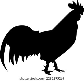 cool Rooster silhouette vector illustration