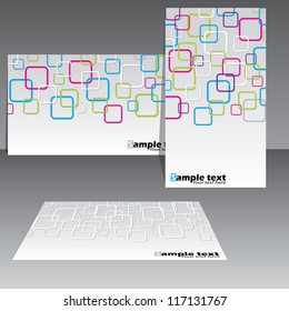 Cool rounded rectangular design business card set of three