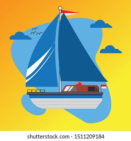 cool sailboat and suitable for your background