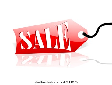 Cool sales label on red tag wi