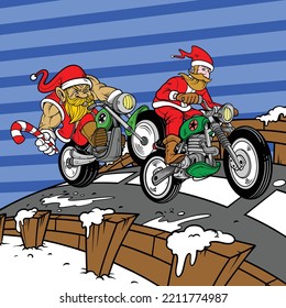 cool santa claus biker theme for christmas commercial use