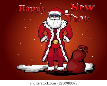 Cool Santa Claus Happy New Year