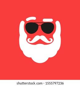 Cool Santa Claus logo. Vector illustration in flat design