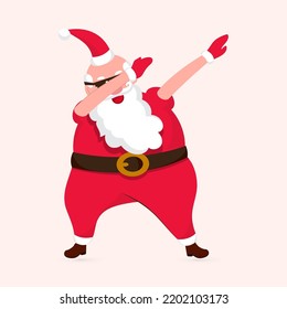 Cool Santa Clause wearing Black Goggles, Happy and Dabbing