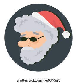 cool santa in glasses