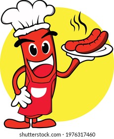 Cool Sausage Logo Mascot illustration