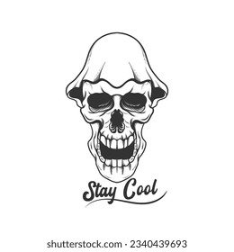 Cool scary and scary skull illustration design for your t-shirt or merchandise brand needs