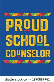 Cool School Counselor Shirt For Black History Month Vector Illustration Graphic Design for Document and Print