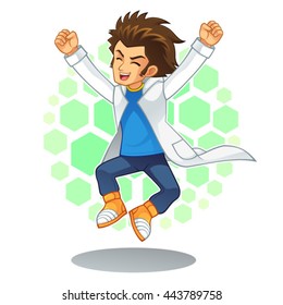 Cool Scientist Mascot Character.
High quality vector cartoon mascot character of cool scientist.