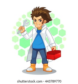 Cool Scientist Mascot Character.
High quality vector cartoon mascot character of cool scientist.