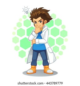 Cool Scientist Mascot Character.
High quality vector cartoon mascot character of cool scientist.