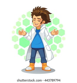 Cool Scientist Mascot Character.
High quality vector cartoon mascot character of cool scientist.