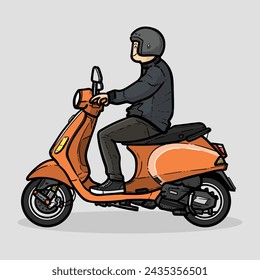 Cool Scooter Matic modern on Grey Background vector modern illustration