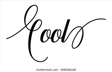 Cool Script Typography Cursive Calligraphy Black text lettering Cursive and phrases isolated on the White background for titles, words and sayings