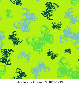 Cool seamless butterfly iterative pattern isolated on contrast back layer. Spring butterfly repeat theme vector. Wildlife insect fauna artwork for advert.