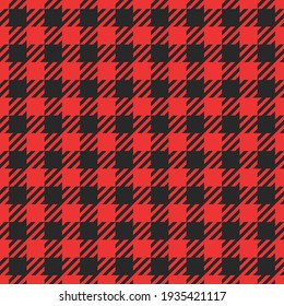 Vector de patrón de plaid de lumberjack rojo fresco y sin soldadura, patrón tartán rojo