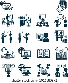 Cool Set of Online Education Related Vector Line Icons. Contains such Icons as Video Tutorial, Workshops, On-line Lecture, Education Plan and more.