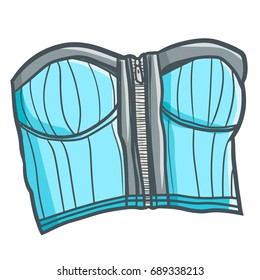 Cool and sexy blue corset - vector.