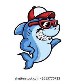 Cool Shark Sunglasses Mascot Logo