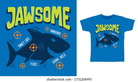 Cool shark target design vector illustration ready for print on t-shirt.