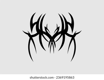 Cool sharp black abstract tribal dragon head	