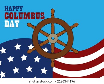 Cool ship rudder background vector for Columbus Day celebration symbolizing Christopher Columbus first discovered the Americas during his voyage.