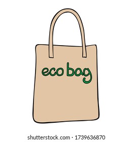 cool shopper for shopping. eco-friendly bag. lettering eco bag isolated vector illustration
