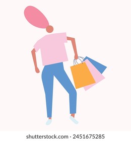 Cool Shopping Girl Abstract girl vector 