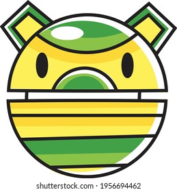 A cool and simple ball robot illustration