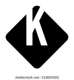 genial letra simple en negro K rhombus icono diseño