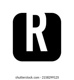 cool simple black letter R pointy square design icon logo