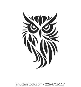 Cool simple black vector owl vector logo. Isolated.