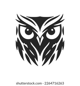 Cool simple black vector owl vector logo. Isolated.