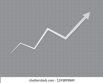 A Cool And Simple Black And White Upward Trend Growth For Success Graph For Business And Financial Progress With Zigzag Line Vector Illustration