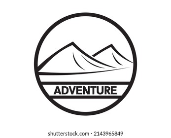 cool and simple black and white vector mountain logo suitable for community and design and illustration , climbers, icon 

