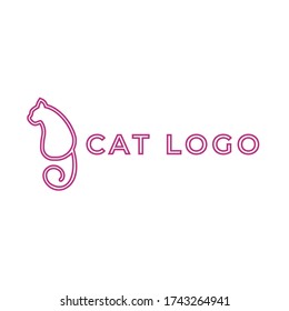 cool and simple cat logo vector, pets logo