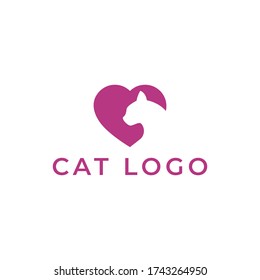 cool and simple cat logo vector, pets logo