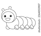 Cool and simple caterpillar animal vector icon image