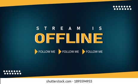 Cool Simple Clean and Sleek Design. Stream Offline Screen HD file. Yellow and Dark Blue Metallic Vector file