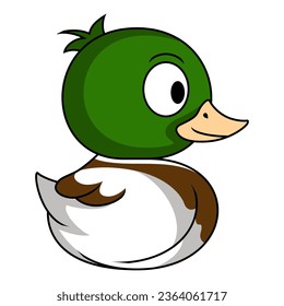 Imagen de icono vectorial de color de pato frío y simple