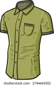 Cool and simple elegant dark green male's short shirt
